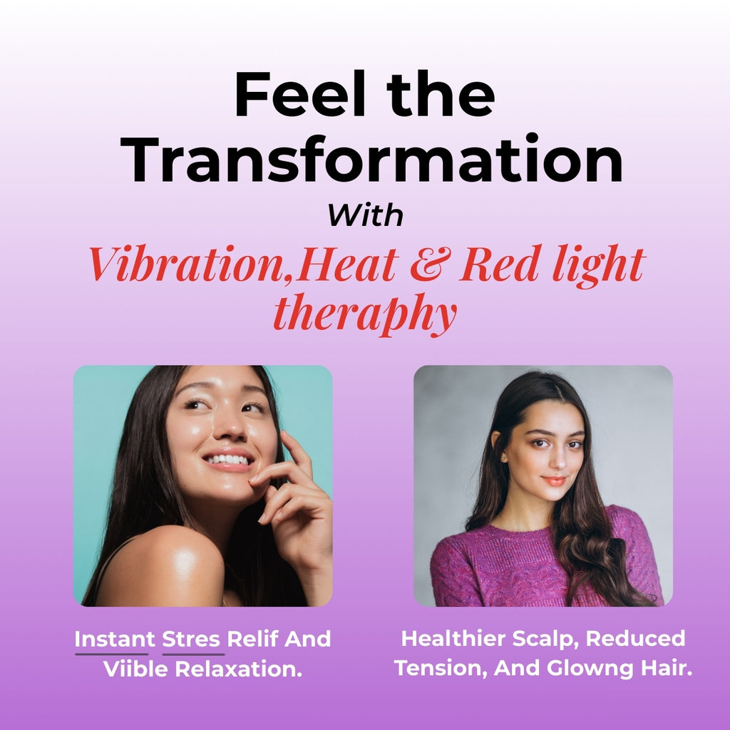 Instant Stress Relief & Hair Growth Scalp Therapy Massager & Advanced LED Skin Repair & Rejuvenation Massager