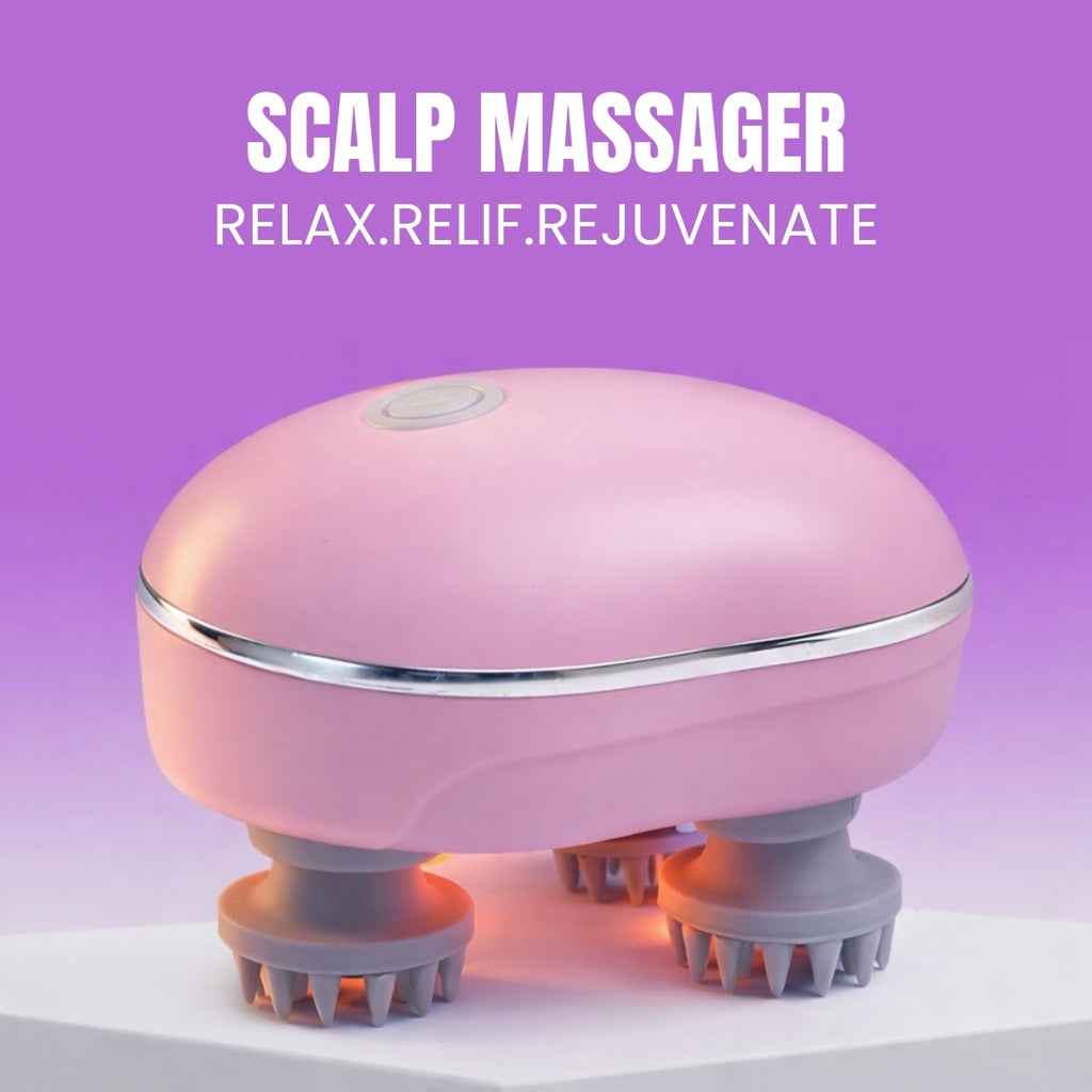 Instant Stress Relief & Hair Growth Scalp Therapy Massager & Advanced LED Skin Repair & Rejuvenation Massager